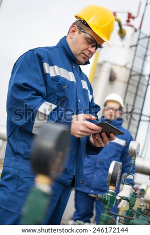Two engineer oil industry