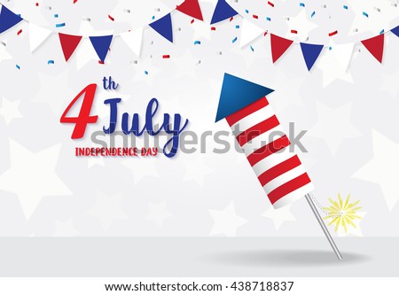 Independence Day 4 th July firecracker on star background