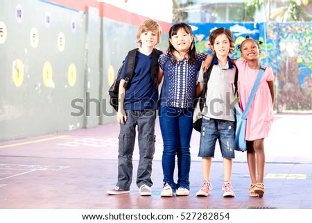 Happy children in primary school.