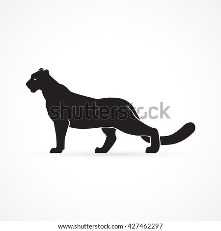 black panther logo silhouette vector illustration on white background