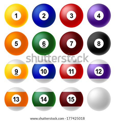 Isolated Colored Pool Balls Numbers 1 Stock Photo 77575132 - Shutterstock