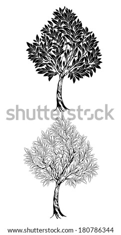 Black Silhouette Branch Tree On White Stock Vector 9174646 - Shutterstock
