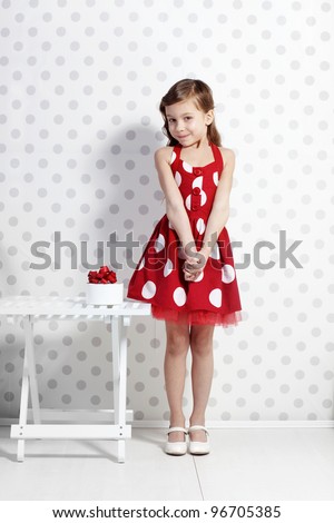 Portrait of little pin-up girl