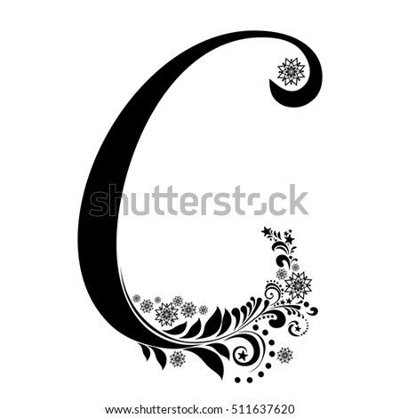 Letter C Isolated On White Romantic Stock Vector 358432580 - Shutterstock