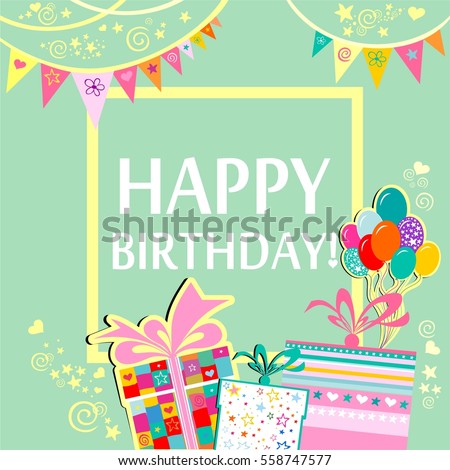 Happy Birthday Greeting Stock Images Royalty Free Card Celebration Green