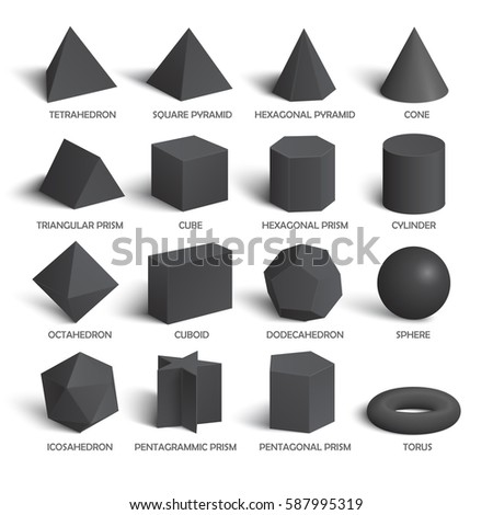 All Basic 3d Shapes Template Dark Stock Vector 587995319 - Shutterstock