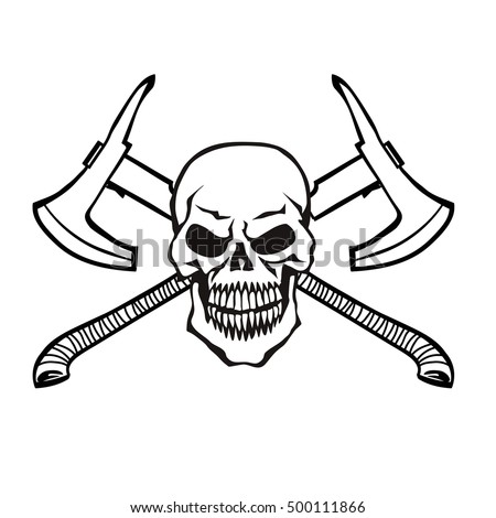 Skull Crossed Axes Stock Vector 500111866 - Shutterstock