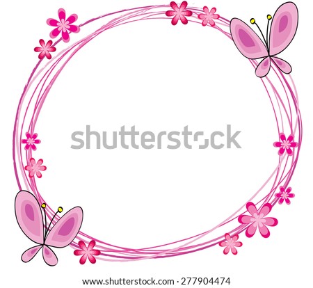 Download Flowers Butterfly Circle Border Stock Vector 277904492 ...