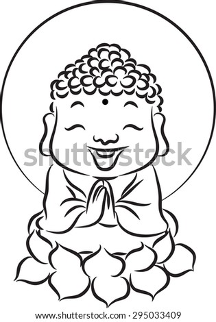 Cartoon Cute Buddha Stock Vector 295033409 - Shutterstock
