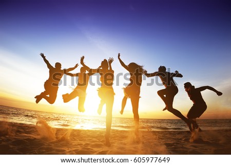Group Six Happy Friends Jumps Sunset Stock Photo 605977649 Shutterstock Group Six Happy Friends Jumps Sunset Stock Photo 605977649 Shutterstock