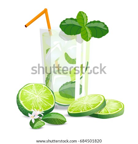 mojito with mint high detailed color citrus illustration with sliced limes mint and cocktail - Detailed Pictures To Color mojito with mint high detailed color citrus illustration with sliced limes mint and cocktail - Detailed Pictures To Color
