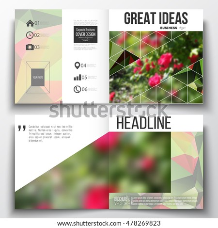 set annual report business templates brochure stock vector hd blank striped floral flyer