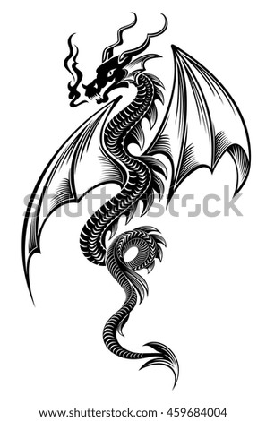 black red tribal dragon tattoo vector stock vector 393281041 black red tribal dragon tattoo vector stock vector 393281041
