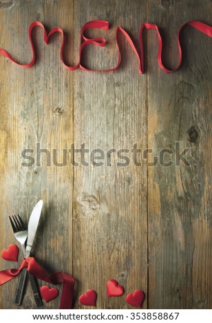 Valentine menu background