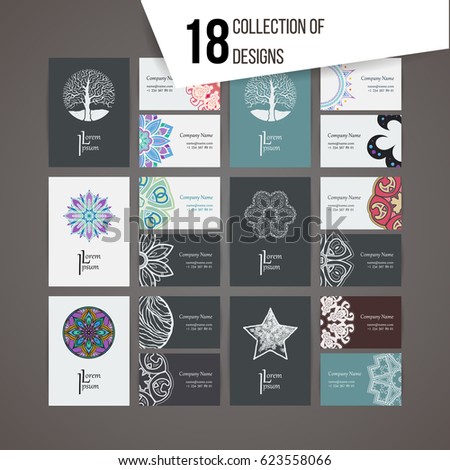 set of vector design templates brochures in random colorful style vintage frames and backgrounds - 18 Business Card Backgrounds All set of vector design templates brochures in random colorful style vintage frames and backgrounds - 18 Business Card Backgrounds All