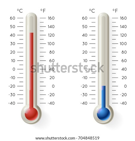 Meteorology Thermometer Temperature Celsius Fahrenheit Degree Stock ...