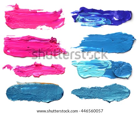 Set of abstract acrylic brush strokes.