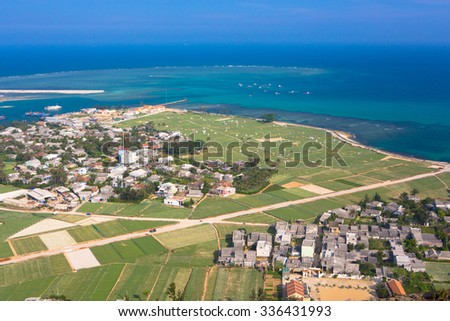 LY SON ISLAND-QUANG NGAI-VIETNAM. APRIL 26,2014. A view of houses in LY SON ISLAND - QUANG NGAI-VIETNAM