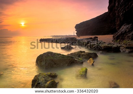LY SON ISLAND-QUANG NGAI-VIETNAM. APRIL 26,2014. A view of beautiful sunrise in LY SON ISLAND - QUANG NGAI-VIETNAM