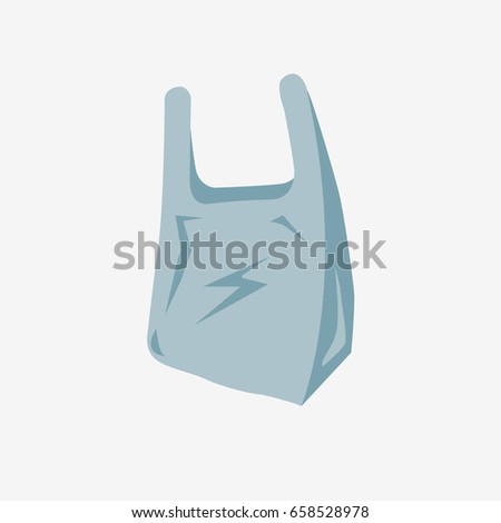 Plastic Bag Icon Vector Illustration Flat Stock Vector 593301329