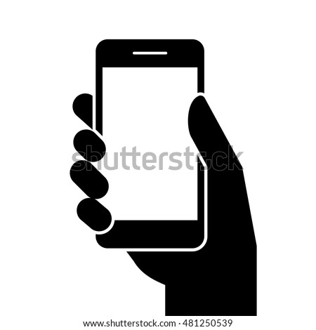 Mobile Phone Hand Hand Holding Smartphone Stock Vector 481250539 ...