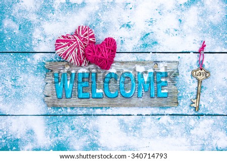 Holiday Winter Welcome Sign Pink Rope Stock Photo 340714793 - Shutterstock