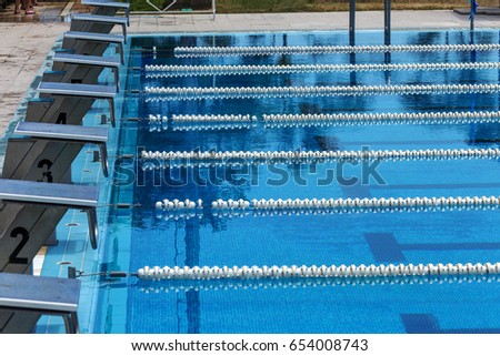 varna bulgaria circa 2017 sports swimming pool with dividing paths for competition without - Olympic Swimming Pool 2017 varna bulgaria circa 2017 sports swimming pool with dividing paths for competition without - Olympic Swimming Pool 2017