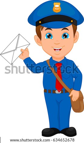 Cute Postman Letter Vector Illustration Stock Vector 15391666 ...