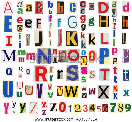 Alphabet Collection Cut Letters Magazines Stock Photo 61068091 ...
