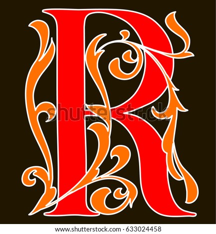 illuminated letter r