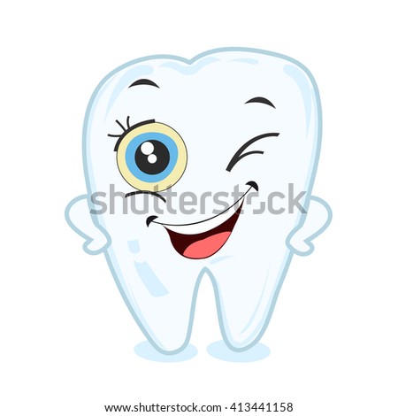 Cute Happy Cartoon Tooth Being Cleaned Stock Vector 368621243 ...