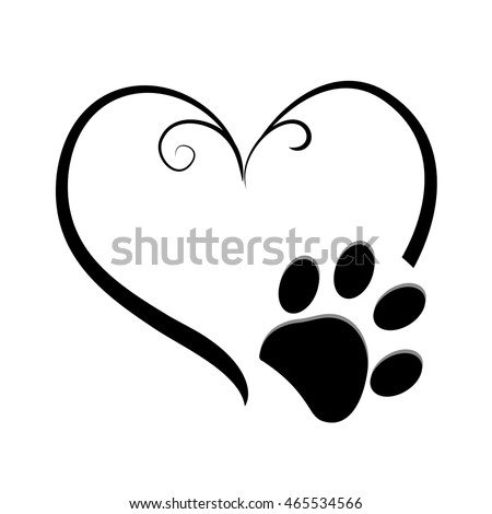 dog paw prints heart symbol tattoo stock vector 465534566 dog paw prints heart symbol tattoo stock vector 465534566
