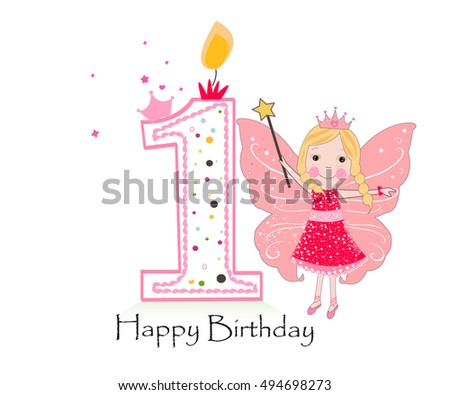 Happy 1st Birthday Girl Clip Art