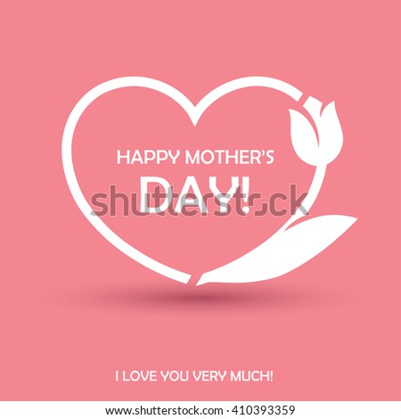 Happy Mothers Day Design Heart Shape Stock Vector ...