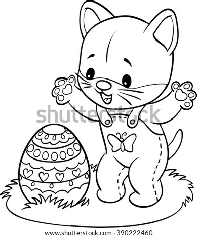 Download Happy Easter Kitten Found Decorated Easter Stock Vector ...