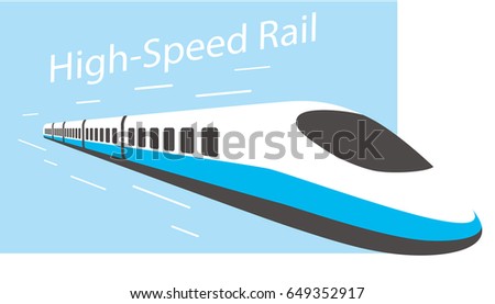 High speed bullet train coming out, modern flat design, vector illustration