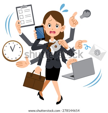 stock vector women working in busy too company 278144654