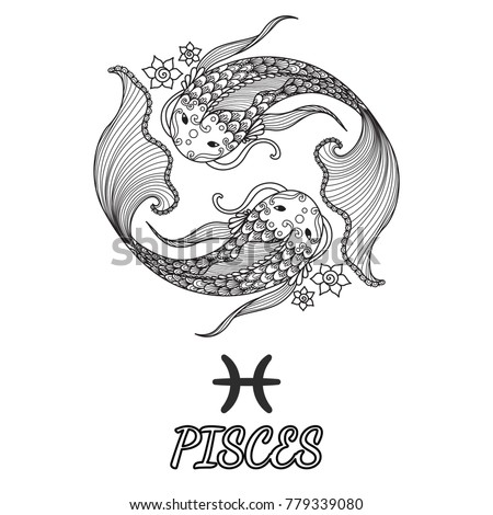 Download 335+ Pisces Zodiac Sign And Horoscope Coloring Pages PNG PDF File
