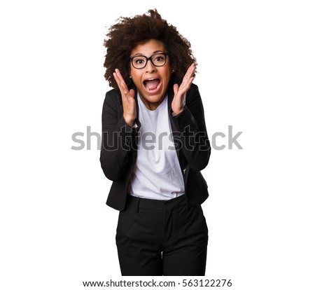 surprised business black woman