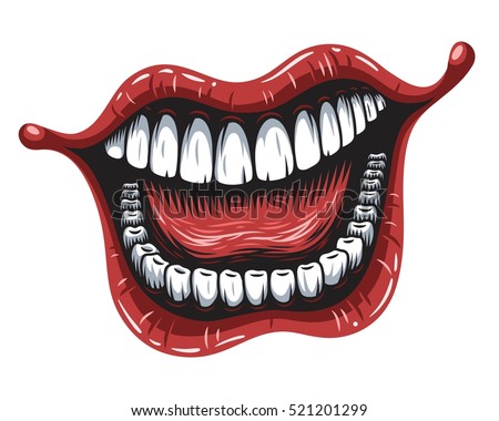 Illustration Smiling  Mouth Patch Isolated On Stock Vector 