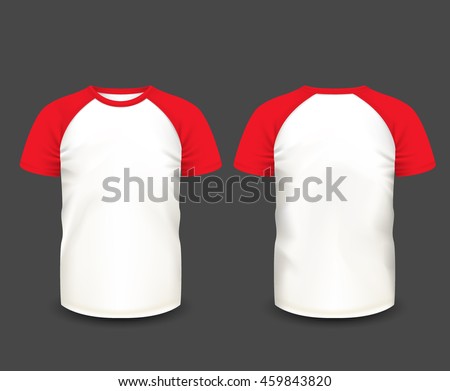 Download Mens Raglan Tshirt Red Short Sleeve Stock Vector 459843820 ...