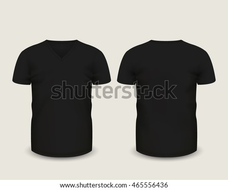 Download Mens Black Vneck Tshirt Short Sleeve Vector de ...