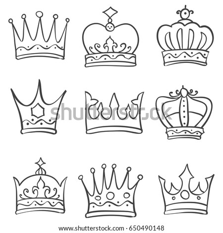 Set Cute Crown Silhouettes Stock Vector 66935434 - Shutterstock