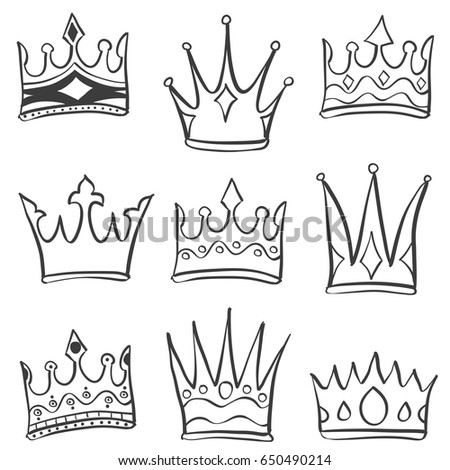 Vector Crown Logo Hand Drawn Graffiti Stock Vector 730806154 - Shutterstock