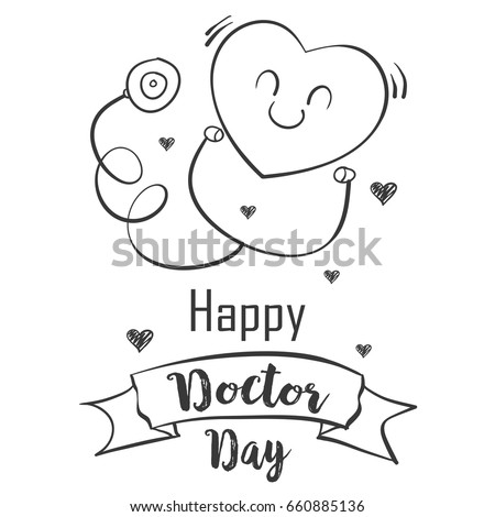 Happy Doctor Day Hand Draw Stock Vector 660885136 ...