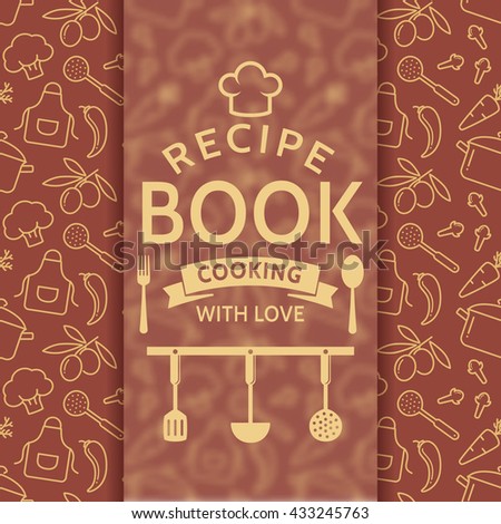 recipe book cooking love elegant cover stock illustration 433245763