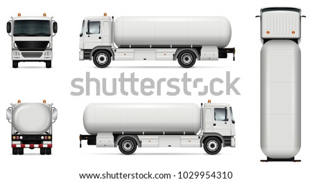 Download Tank Truck Vector Mockup Isolated Template Vector de stock1029954310: Shutterstock