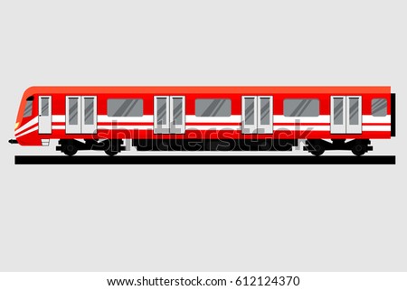 Underground train. Isolated Subway transport. Metro Train on Line. Vector illustration