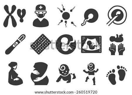 Stock Vector Illustration: Pregnancy icons