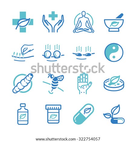 Herb and Alternative Medicine icons set